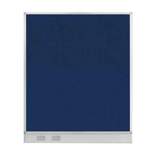 Hush Panel Configurable Cubicle Partition 5' x 6' Navy Blue Fabric w/ Cable Channel